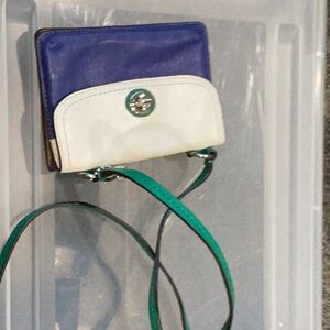 Coach Blue and White Crossbody Bag